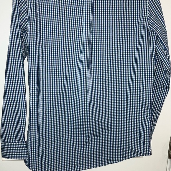 Chaps men’s medium Blue green/ White plaid Gingham long sleeve button up shirt - Picture 13 of 16